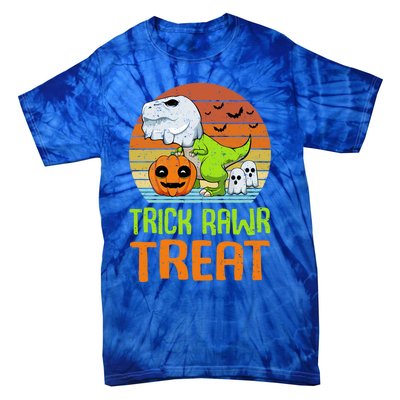 Trick Rawr Treat Funny Dinosaur TRex Halloween Costume Gift Tie-Dye T-Shirt