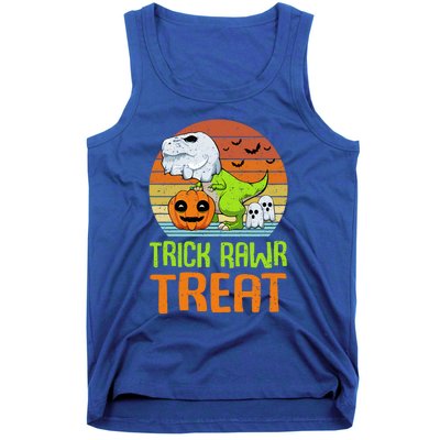 Trick Rawr Treat Funny Dinosaur TRex Halloween Costume Gift Tank Top