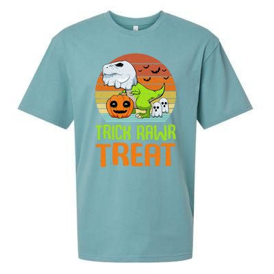 Trick Rawr Treat Funny Dinosaur TRex Halloween Costume Gift Sueded Cloud Jersey T-Shirt