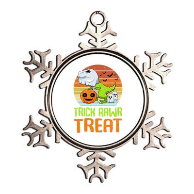 Trick Rawr Treat Funny Dinosaur TRex Halloween Costume Gift Metallic Star Ornament