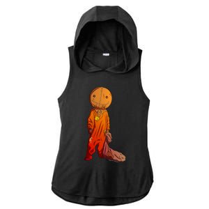 Sam Treat Or Trick Halloween Ladies PosiCharge Tri-Blend Wicking Draft Hoodie Tank