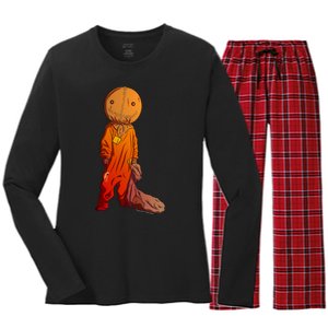 Sam Treat Or Trick Halloween Women's Long Sleeve Flannel Pajama Set 