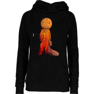 Sam Treat Or Trick Halloween Womens Funnel Neck Pullover Hood