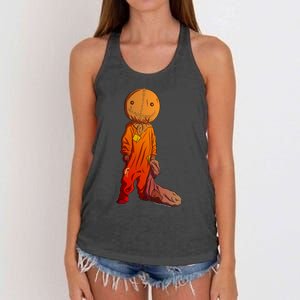 Sam Treat Or Trick Halloween Women's Knotted Racerback Tank