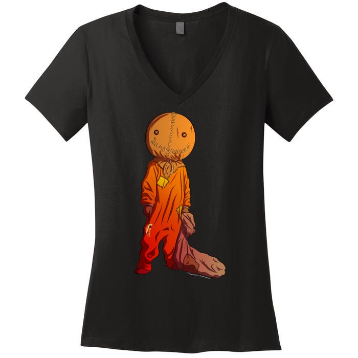 Sam Treat Or Trick Halloween Women's V-Neck T-Shirt