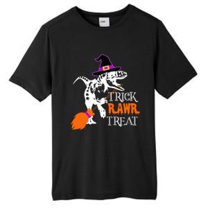 Trick Rawr Treat Funny Halloween Pun TRex Dinosaur Witch Gift Tall Fusion ChromaSoft Performance T-Shirt