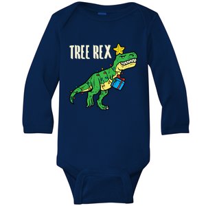 Tree Rex Trex Dino Funny Xmas Toddler Boys Christmas Cool Gift Baby Long Sleeve Bodysuit