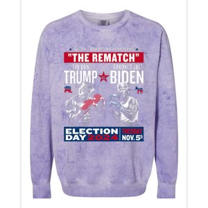 The Rematch The Don And Crooked Joe Pro Trump 2024 Funny Colorblast Crewneck Sweatshirt