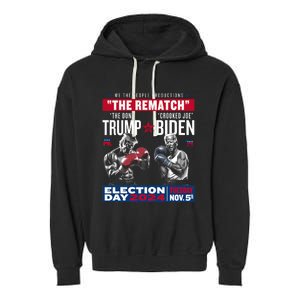 The Rematch The Don And Crooked Joe Pro Trump 2024 Funny Garment-Dyed Fleece Hoodie