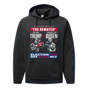 The Rematch The Don And Crooked Joe Pro Trump 2024 Funny Performance Fleece Hoodie