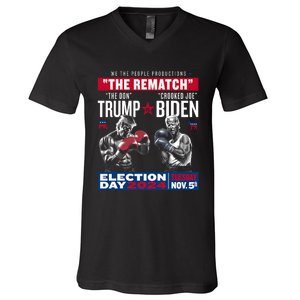 The Rematch The Don And Crooked Joe Pro Trump 2024 Funny V-Neck T-Shirt