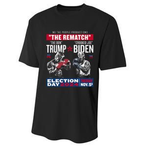 The Rematch The Don And Crooked Joe Pro Trump 2024 Funny Performance Sprint T-Shirt