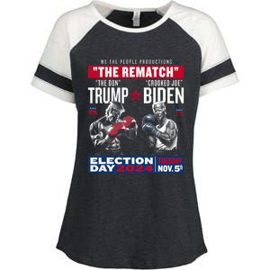 The Rematch The Don And Crooked Joe Pro Trump 2024 Funny Enza Ladies Jersey Colorblock Tee