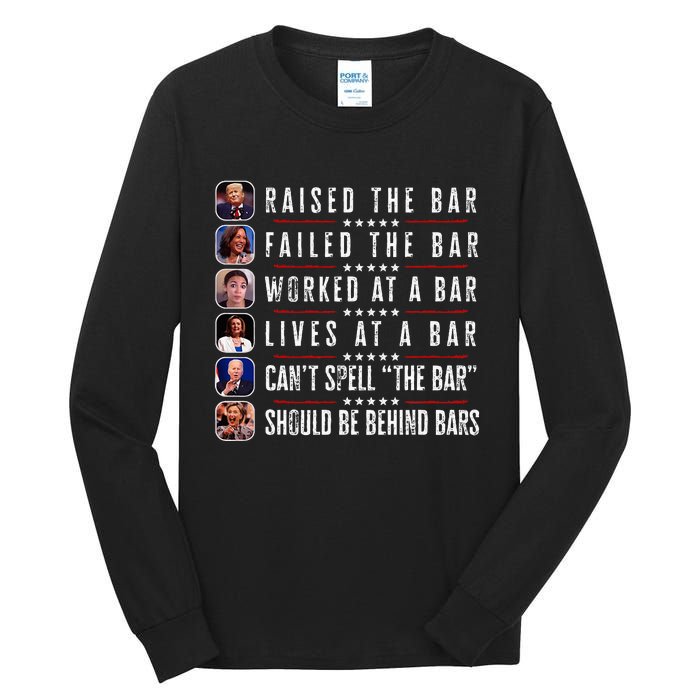 Trump Raised The Bar Harris Failed Funny Trump Politicians Tall Long Sleeve T-Shirt