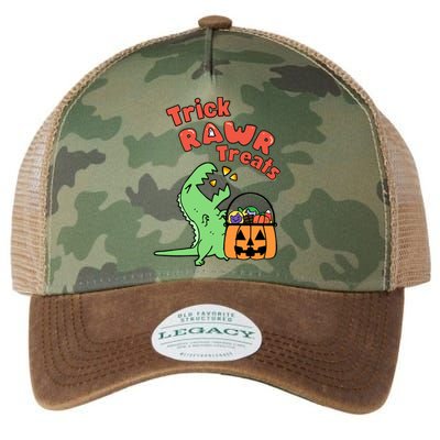 Trick Rawr Treat Dinosaur Trex Halloween Gift Legacy Tie Dye Trucker Hat