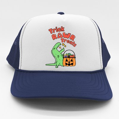 Trick Rawr Treat Dinosaur Trex Halloween Gift Trucker Hat