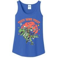 Trick Rawr Treat Halloween Dabbing Skeleton Trex Pumpkin Gift Ladies Essential Tank