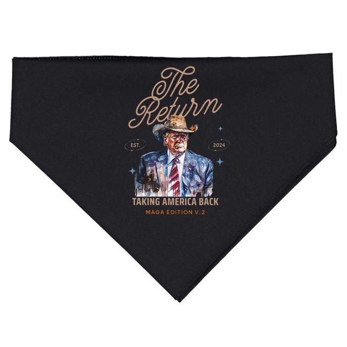 The Return Taking America Back 2024 Donald Trump Supporter USA-Made Doggie Bandana