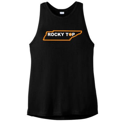 Tennessee Rocky Top TN Rocky Top Volunteer State Vintage Ladies PosiCharge Tri-Blend Wicking Tank