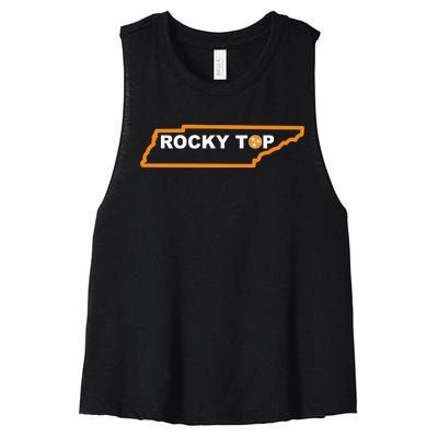 Tennessee Rocky Top TN Rocky Top Volunteer State Vintage Women's Racerback Cropped Tank