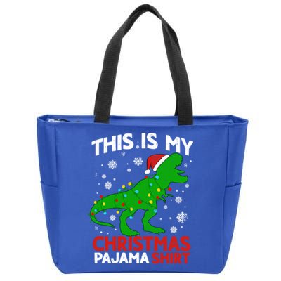 Tree Rex This Is My Christmas Pajama Gift Zip Tote Bag