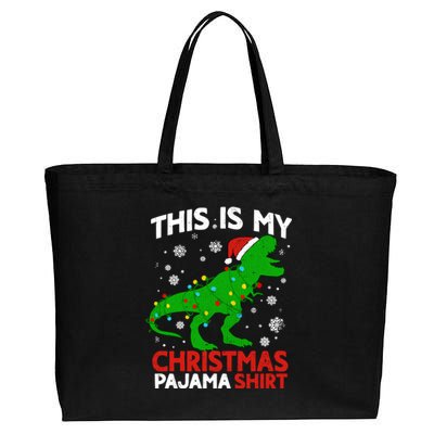 Tree Rex This Is My Christmas Pajama Gift Cotton Canvas Jumbo Tote