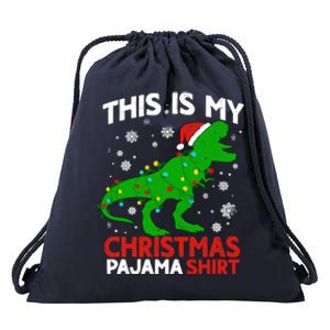 Tree Rex This Is My Christmas Pajama Gift Drawstring Bag