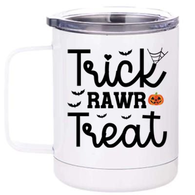 Trick Rawr Treat Halloween Great Gift 12 oz Stainless Steel Tumbler Cup