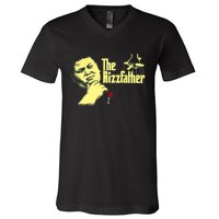 The Rizzfather The Rizzler Godfather Funny Meme V-Neck T-Shirt