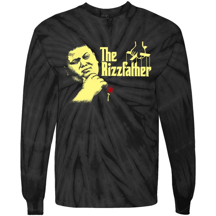 The Rizzfather The Rizzler Godfather Funny Meme Tie-Dye Long Sleeve Shirt