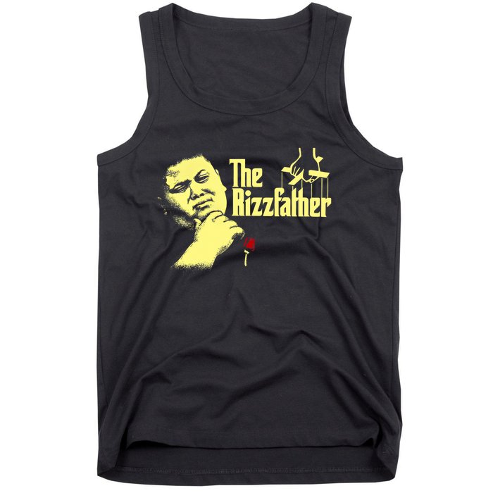 The Rizzfather The Rizzler Godfather Funny Meme Tank Top