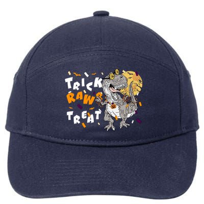 Trick Rawr Treat Halloween T Rex Dinosaur Gift 7-Panel Snapback Hat