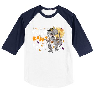 Trick Rawr Treat Halloween T Rex Dinosaur Gift Baseball Sleeve Shirt