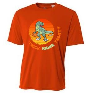 Trick Rawr Treat Halloween T Rex Pumpkin Dinosaur Funny Funny Gift Cooling Performance Crew T-Shirt