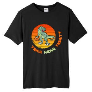 Trick Rawr Treat Halloween T Rex Pumpkin Dinosaur Funny Funny Gift Tall Fusion ChromaSoft Performance T-Shirt