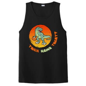 Trick Rawr Treat Halloween T Rex Pumpkin Dinosaur Funny Funny Gift PosiCharge Competitor Tank