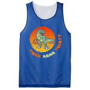 Trick Rawr Treat Halloween T Rex Pumpkin Dinosaur Funny Funny Gift Mesh Reversible Basketball Jersey Tank