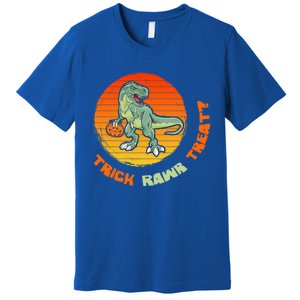 Trick Rawr Treat Halloween T Rex Pumpkin Dinosaur Funny Funny Gift Premium T-Shirt