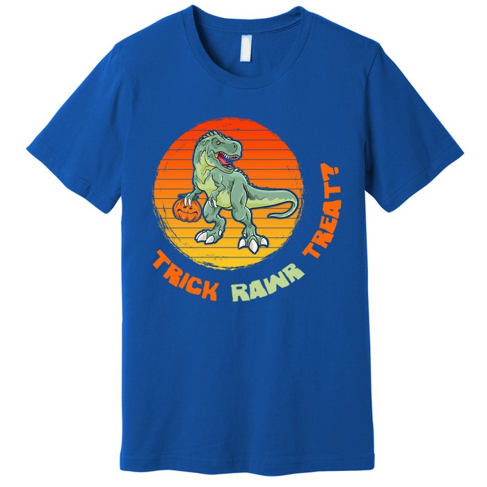 Trick Rawr Treat Halloween T Rex Pumpkin Dinosaur Funny Funny Gift Premium T-Shirt