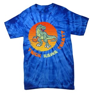 Trick Rawr Treat Halloween T Rex Pumpkin Dinosaur Funny Funny Gift Tie-Dye T-Shirt