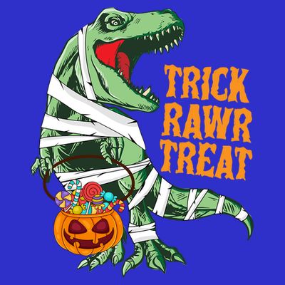 Trick Rawr Treat Halloween TRex Dinosaur Ghost Print Gift T-Shirt