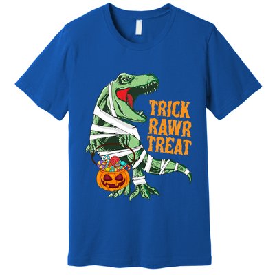 Trick Rawr Treat Halloween TRex Dinosaur Ghost Print Gift Premium T-Shirt