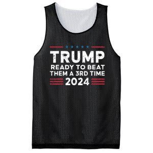 Trump Ready To Beat Them A 3rd Time 2024 Mesh Reversible Basketball Jersey Tank