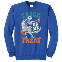 Trick Rawr Treat Skeleton Riding Mummy Dinosaur Halloween Gift Sweatshirt