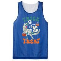 Trick Rawr Treat Skeleton Riding Mummy Dinosaur Halloween Gift Mesh Reversible Basketball Jersey Tank