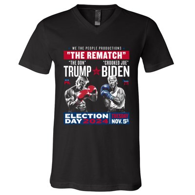 The Rematch The Don And Crooked Joe Pro Trump 2024 V-Neck T-Shirt