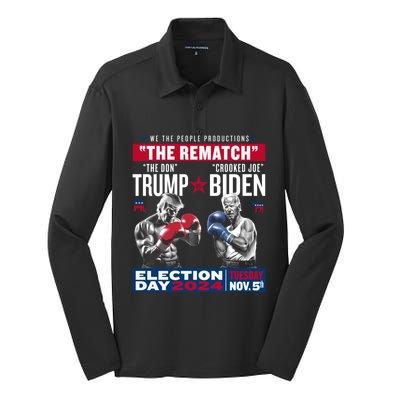 The Rematch The Don And Crooked Joe Pro Trump 2024 Silk Touch Performance Long Sleeve Polo