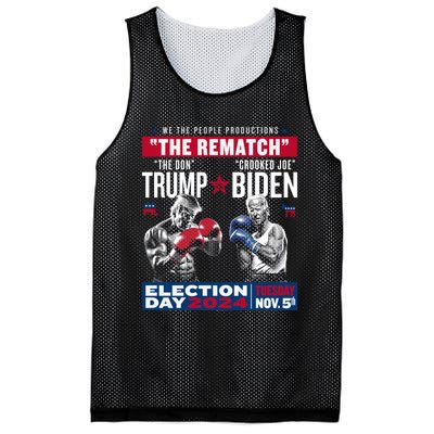 The Rematch The Don And Crooked Joe Pro Trump 2024 Mesh Reversible Basketball Jersey Tank