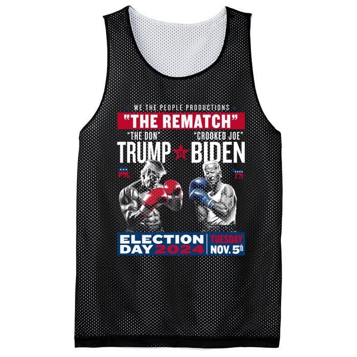 The Rematch The Don And Crooked Joe Pro Trump 2024 Mesh Reversible Basketball Jersey Tank