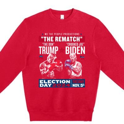 The Rematch The Don And Crooked Joe Pro Trump 2024 Premium Crewneck Sweatshirt